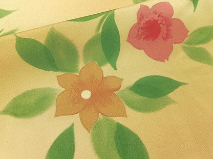 平和屋着物■上質な小紋　草花文　暈し染め　正絹　逸品　BAAY3091hj