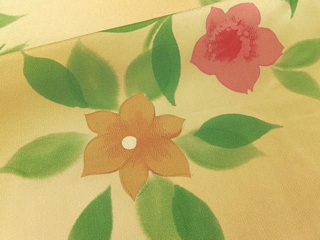 平和屋着物■上質な小紋　草花文　暈し染め　正絹　逸品　BAAY3091hj