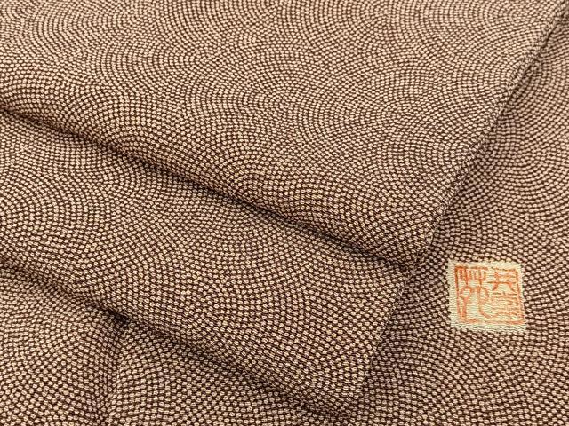 平和屋着物■江戸小紋　作家物　鮫小紋柄　鬼しぼ縮緬　正絹　逸品　BAAY3097hj
