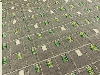 平和屋着物■上質な紬　格子柄　正絹　逸品　BAAY3099hj