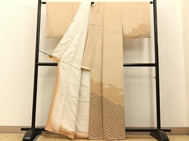 平和屋着物■訪問着　江戸小紋　青海波　鮫小紋柄　正絹　逸品　BAAY3100hj