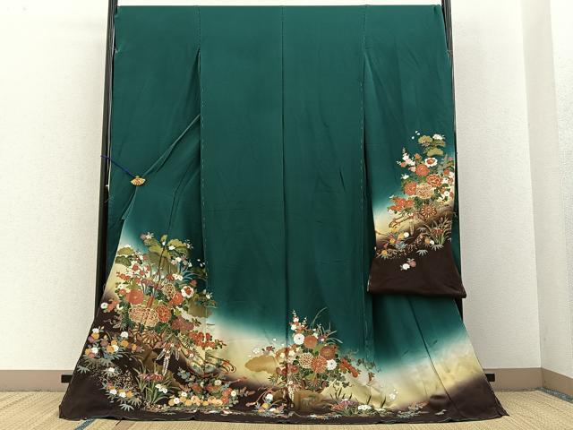 平和屋着物■豪華振袖　花車文　暈し染め　金銀彩　仮絵羽　逸品　未使用　BAAY3101hj