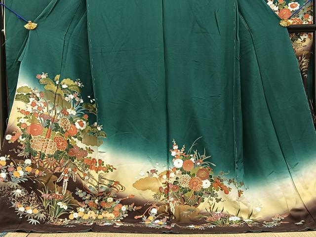 平和屋着物■豪華振袖　花車文　暈し染め　金銀彩　仮絵羽　逸品　未使用　BAAY3101hj