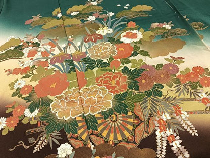 平和屋着物■豪華振袖　花車文　暈し染め　金銀彩　仮絵羽　逸品　未使用　BAAY3101hj