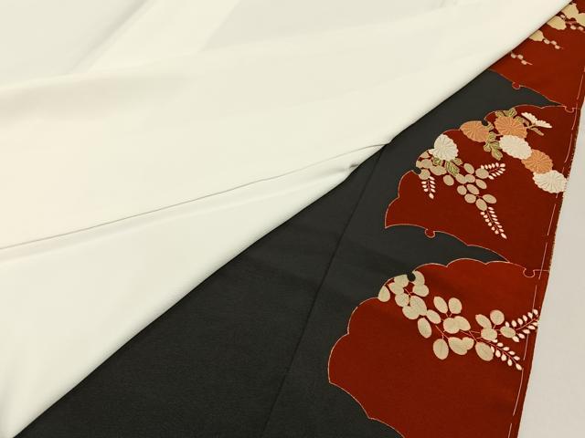 平和屋着物■豪華黒留袖　駒刺繍　宝尽くし草花文　金彩　正絹　逸品　未使用　BAAY3105hj
