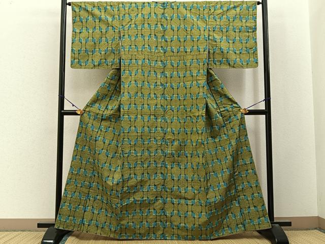 平和屋着物■上質な紬　吉祥文　正絹　逸品　未使用　BAAY3106hj