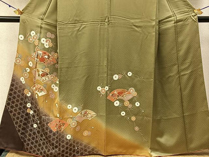 平和屋着物■訪問着　地紙貝桶花文　暈し染め　金彩　正絹　逸品　BAAY3108hj