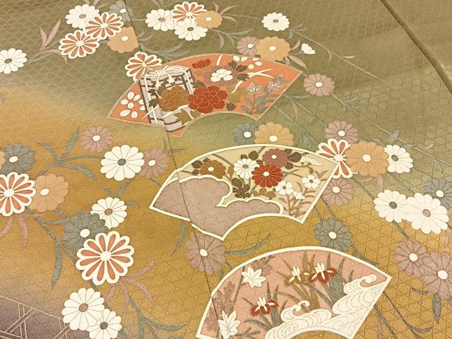 平和屋着物■訪問着　地紙貝桶花文　暈し染め　金彩　正絹　逸品　BAAY3108hj