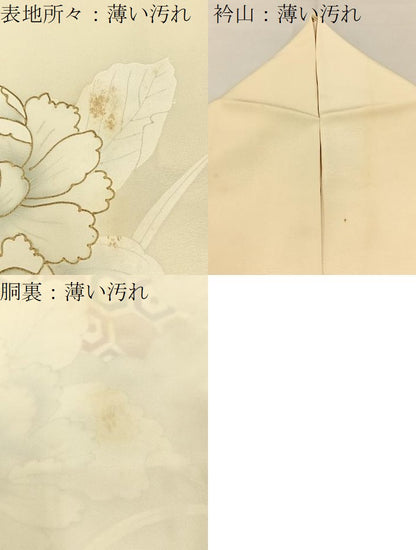 平和屋着物■訪問着　駒刺繍　有職牡丹花文　金彩　正絹　逸品　BAAY3110hj