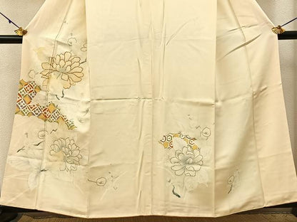 平和屋着物■訪問着　駒刺繍　有職牡丹花文　金彩　正絹　逸品　BAAY3110hj
