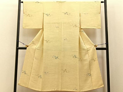 平和屋着物■上質な小紋　寿光織　蔦の葉文　金銀糸　正絹　逸品　BAAY3115hj