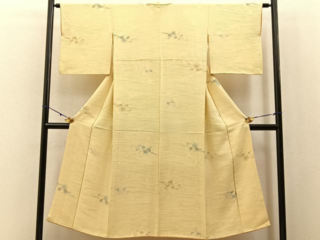 平和屋着物■上質な小紋　寿光織　蔦の葉文　金銀糸　正絹　逸品　BAAY3115hj