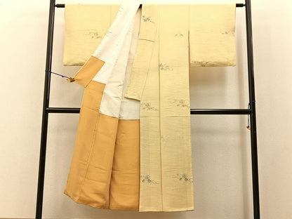 平和屋着物■上質な小紋　寿光織　蔦の葉文　金銀糸　正絹　逸品　BAAY3115hj
