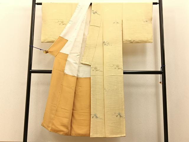 平和屋着物■上質な小紋　寿光織　蔦の葉文　金銀糸　正絹　逸品　BAAY3115hj