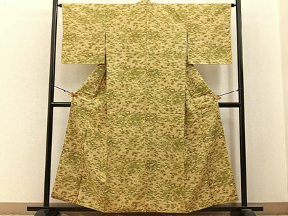 平和屋着物■上質な小紋　紬地　笹尽くし　正絹　逸品　BAAY3122hj