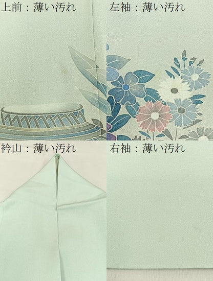 平和屋着物■訪問着　陶器花文　正絹　逸品　BAAY3123hj