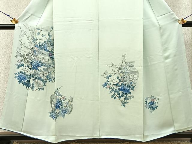 平和屋着物■訪問着　陶器花文　正絹　逸品　BAAY3123hj