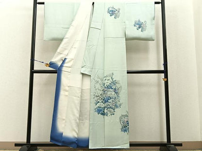 平和屋着物■訪問着　陶器花文　正絹　逸品　BAAY3123hj