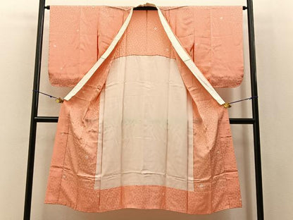 平和屋着物■長襦袢　無双仕立て　絞り　桜地紋　正絹　逸品　未使用　BAAY3125hj