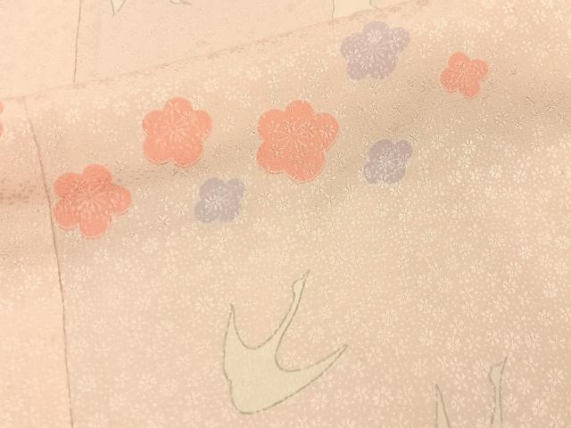 平和屋着物■大正の浮世絵師　竹久夢二　夢二ロマン　長襦袢　無双仕立て　飛鶴梅文　半衿刺繍　正絹　逸品　BAAY3127hj