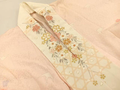 平和屋着物■大正の浮世絵師　竹久夢二　夢二ロマン　長襦袢　無双仕立て　飛鶴梅文　半衿刺繍　正絹　逸品　BAAY3127hj