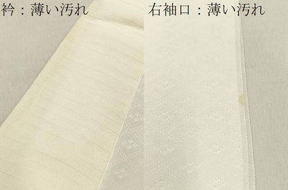 平和屋着物■長襦袢　単衣　花丸地紋　正絹　逸品　BAAY3128hj