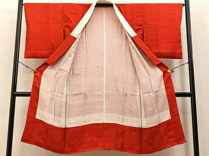 平和屋着物■長襦袢　袷　飛鶴花地紋　正絹　逸品　BAAY3129hj