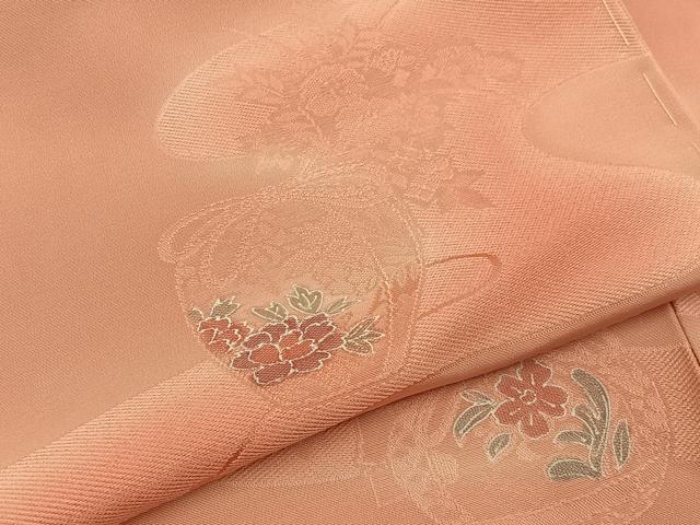 平和屋着物●上質な小紋　地紋起こし　仕覆花文　暈し染め　正絹　逸品　未使用　BAAY3131hj
