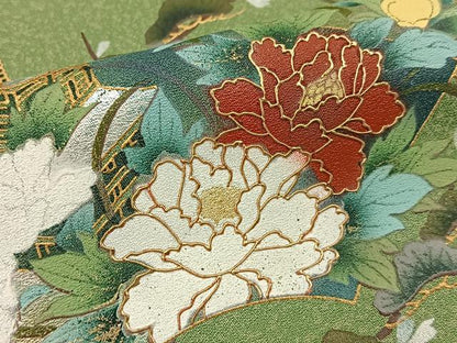平和屋着物■訪問着　地紙風景花文　暈し染め　金銀彩　正絹　逸品　BAAY3133hj