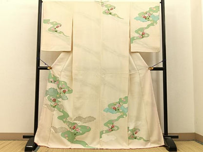 平和屋着物■訪問着　駒刺繍　道長菊楓文　金彩　正絹　逸品　BAAY3135hj