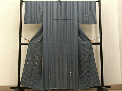 平和屋着物■訪問着　刺繍　宝尽くし　金彩　銀糸　正絹　逸品　BAAY3136hj