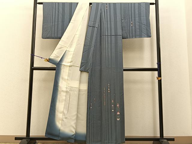 平和屋着物■訪問着　刺繍　宝尽くし　金彩　銀糸　正絹　逸品　BAAY3136hj