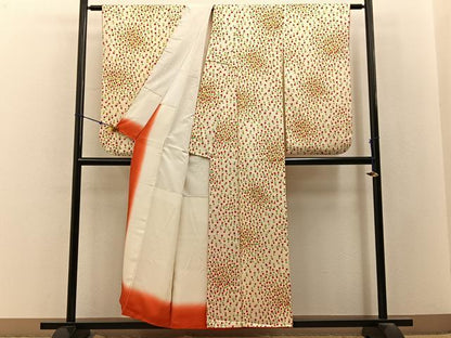 平和屋着物■小振袖　二尺袖　チューリップ　正絹　逸品　BAAY3137hj