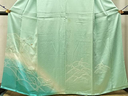 平和屋着物■訪問着　駒刺繍　立波文　暈し染め　正絹　逸品　BAAY3139hj