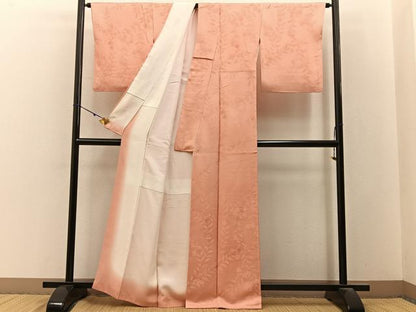 平和屋着物●上質な小紋　地紋起こし　草花文　正絹　逸品　BAAY3144hj