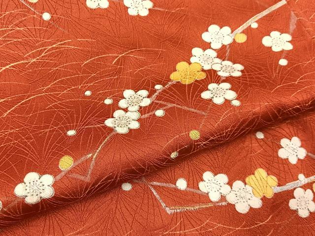 平和屋着物■上質な小紋　枝梅文　金彩　正絹　逸品　未使用　BAAY3145hj