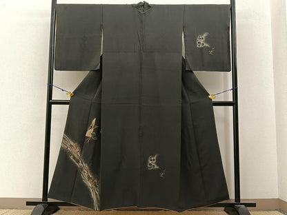 平和屋着物■訪問着　竹屋町刺繍　花蝶文　金彩　正絹　逸品　BAAY3146hj
