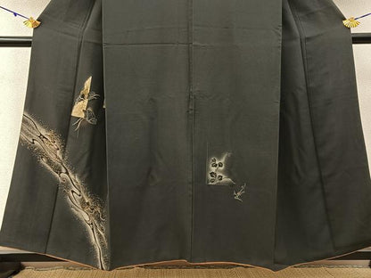 平和屋着物■訪問着　竹屋町刺繍　花蝶文　金彩　正絹　逸品　BAAY3146hj