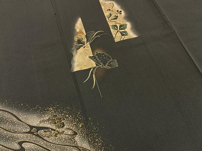 平和屋着物■訪問着　竹屋町刺繍　花蝶文　金彩　正絹　逸品　BAAY3146hj