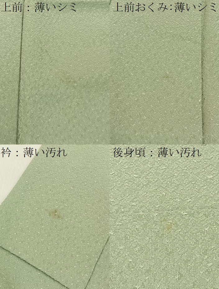 平和屋着物■上質な色無地　紋意匠　若芽色　正絹　逸品　BAAY3155hj