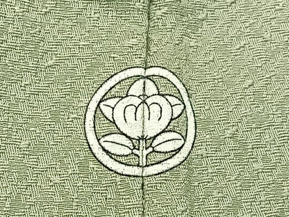平和屋着物■上質な色無地　紋意匠　若芽色　正絹　逸品　BAAY3155hj