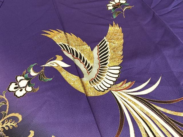 平和屋着物■豪華振袖　鳳凰更紗花蝶文　暈し染め　金銀彩　正絹　逸品　BAAY3159hj