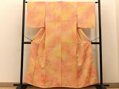 平和屋着物■上質な小紋　菊地紋　暈し染め　正絹　逸品　BAAY3162hj