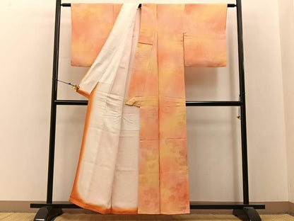 平和屋着物■上質な小紋　菊地紋　暈し染め　正絹　逸品　BAAY3162hj