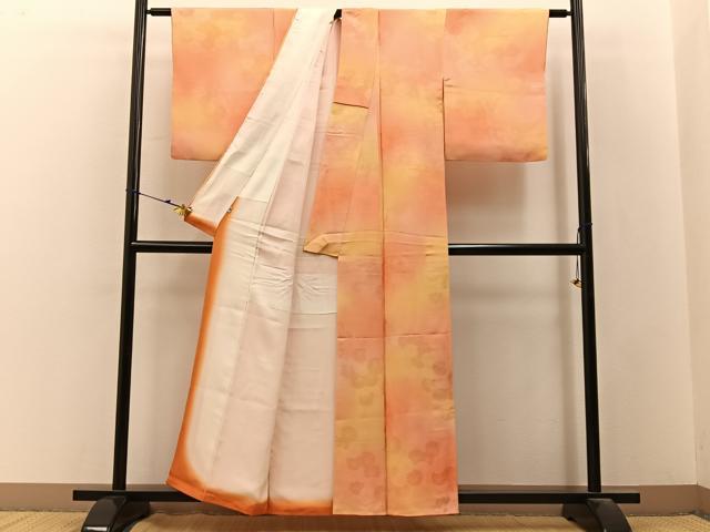 平和屋着物■上質な小紋　菊地紋　暈し染め　正絹　逸品　BAAY3162hj