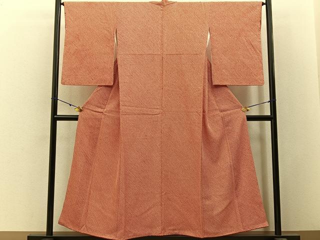 平和屋着物■大変加工の良い総絞り小紋　正絹　逸品　BAAY3164hj