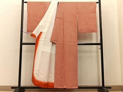 平和屋着物■大変加工の良い総絞り小紋　正絹　逸品　BAAY3164hj