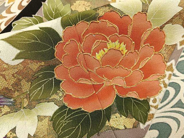 平和屋着物■豪華黒留袖　作家物　駒刺繍　花鳥文　金銀彩　正絹　逸品　BAAY3167hj