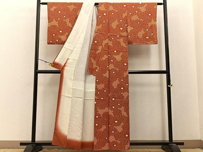 平和屋着物■上質な小紋　絞り　鹿の子菊文　正絹　逸品　BAAY3169hj