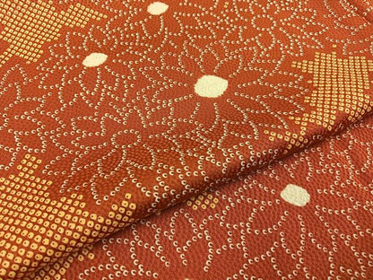 平和屋着物■上質な小紋　絞り　鹿の子菊文　正絹　逸品　BAAY3169hj